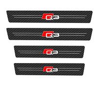 Kukeyiee Confezione da 4 Barre Sottoporta in Fibra di Carbonio per Auto per Audi Q2 Q3 Q5 Q7 Q8 Strisce Decorative Soglia Adesive AntiGraffio