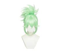 Kuki Shinobu Green Wig Cosplay Costume Genshin Impact Kuki Shiobu Women Tiger clips Ponytail Hair Heat Resistant Halloween Wig