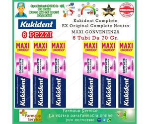 Kukident Complete Ex Complete Neutro Crema Adesiva Per Dentiere 6 x 65 gr