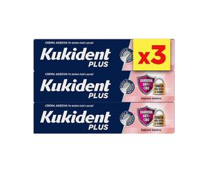 Kukident Plus Barriera Anti-cibo Crema Adesiva per Protesi Dentali Totali e Parz