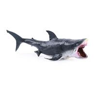 kukifun 11" megalodon squalo giocattolo, realistico mare profondo gigante figura animale oceano con pino mobile per bambini partito favori torta arredamento bagno giochi collezione