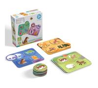 KUKIKUK Lotto Gioco Animali Piatti di peluche - Gioco educativo per bambini a partire dai 2 anni - Promuove la capacità di memorizzazione, lingua e gioco sociale - Grandi carte per mani piccole