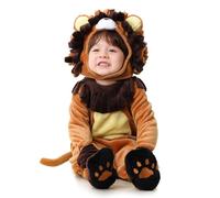 KUKIKUKI Costumi Halloween per bambini Lion Toddler Outfit Infants Cow Cosplay Plush Romper Set con Guanti Calzature Copricapo Dress Up Party (LEONE, 90)