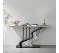 KUKIXKK Luxurious Hall Console Table, Sofa Entryway Table with Rectangle Top Modern Slate,Entrance Narrow Accent Tables Art Deco Sideboard Tables for Hallway, Foyer, Behind Couch(Black gray,80CM)