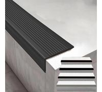 KUKIXKK Profilo per Bordi Scale - Paraspigolo Strisce Antiscivolo per gradini, Profilo di Protezione angolare, Tiras antideslizantes para peldaños(Black,65in/1.65m)