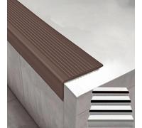 KUKIXKK Profilo per Bordi Scale - Paraspigolo Strisce Antiscivolo per gradini, Profilo di Protezione angolare, Tiras antideslizantes para peldaños(Brown,100in/2. 54m)