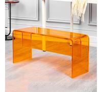 KUKIXKK Sgabello in Acrilico Trasparente per Giardino e Ingresso, Panchina Cambio Scarpe Resistente senza Montaggio, Tavolino Trasparente per Salotto(Orange,80x30x45cm)