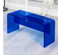 KUKIXKK Sgabello in Acrilico Trasparente per Giardino e Ingresso, Panchina Cambio Scarpe Resistente senza Montaggio, Tavolino Trasparente per Salotto(Blauw,40x30x45cm)