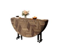 KUKIXKK Space Saving Folding Dining Table, Foldable Dining Table, Multipose Expandable Drop Leaf Tables Convertible Desk for Apartments Farmhouse Kitchen(140cm/55.1in)