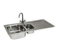 KuKoo - Lavandino da Cucina in Acciaio Inossidabile 105cm x 50cm con Rubinetto Victoria