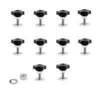 KUKUJIWA 10 Pezzi Bulloni per binari a T,M8X35mm Viti Scorrevoli M8 Adattatore con Dadi e Rondelle,Acciaio Inox Viti Scorrevoli T,Adattatori per Scanalature a T per Supporti Ringhiere Portapacchi