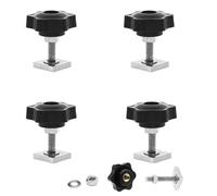 KUKUJIWA 4Pezzi Bulloni per binari a T,M6X35mm Viti Scorrevoli M6 Adattatore con Dadi e Rondelle,Acciaio Inox Viti Scorrevoli T,Adattatori per Scanalature a T per Supporti Ringhiere Portapacchi