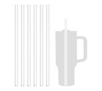 KUKUPOW 6 Cannucce Riutilizzabili, Cannuccia per Borraccia, Cannucce Stanley Cup, Cannuccia Trasparente, Con 1 Spazzola, 31x10cm