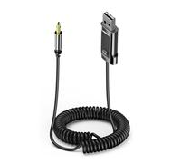 KUKUPOW Adattatore Bluetooth 5.2 per Bluetooth Auto aux .Auto Può Essere Utilizzato per L'Amplificazione dei Diffusori di Casa Odell'Automobile con Presa aux da 3,5 Mm e Porta Usb(Grigio Chiaro)