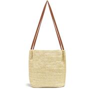 KUKUPOW Borsa Paglia, Borsa Intrecciata, Estiva Donna, Tracolla Estiva da Viaggio per le Vacanze in Spiaggia, Moschettone da Donna Casual M