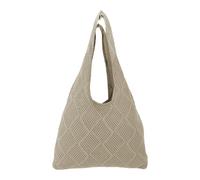 KUKUPOW Borse Crochet Estive Donna, Borsa Tessuta a Mano a Spalla a Maglia per Donna, Grande Borsa da Spiaggia a Rete per Picnic, Vacanze, Shopping, Appuntamenti, Viaggi, Scuola o Lavoro, marrone, L