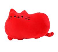 KUKUShining Cuscino Di Peluche Di Gatto, Kawaii A Forma Di Gattino Biscotti Giocattoli Di Peluche Morbidi Cuscini Bambole Regali Per L'arredamento(Red,25cm/9.8in)