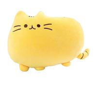 KUKUShining Cuscino Di Peluche Di Gatto, Kawaii A Forma Di Gattino Biscotti Giocattoli Di Peluche Morbidi Cuscini Bambole Regali Per L'arredamento(Yellow,25cm/9.8in)