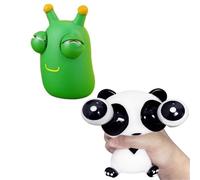 KUKUShining Giocattolo Da Spremere Con Occhi Che Spuntano, Simpatico Giocattolo Antistress Di Verme Verde Che Spunta Palline Squishy Da Spremere(2pcs)