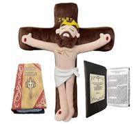 KUKUShining Il mio amico Gesù Peluche Salvatore religioso Bambola Giocattoli Croce Bibbia Gesù per l'istruzione Racconto di Pasqua
