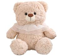 KUKUShining Orsacchiotto Di Peluche, Tenero Morbido Peluche A Forma Di Principessa Con Bavaglino In Pizzo Regalo for Bambine Ragazze(Khaki,60cm/23.6in)