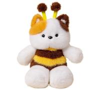 KUKUShining Peluche A Forma Di Ape, Tenero Animaletto Travestito Morbido Cuscino Abbracciabile Peluche A Forma Di Gatto E Orso Con Costume Da Ape(Yellow)
