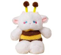 KUKUShining Peluche A Forma Di Ape, Tenero Animaletto Travestito Morbido Cuscino Abbracciabile Peluche A Forma Di Gatto E Orso Con Costume Da Ape(White)