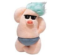 KUKUShining Peluche A Forma Di Maialino, Indossa Pantaloncini Peluche Di Maiale Con Capelli Cuscino Per Il Corpo Giocattoli Di Peluche Per Natale(Blue,70cm/27.6in)