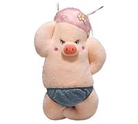 KUKUShining Peluche A Forma Di Maialino, Indossa Pantaloncini Peluche Di Maiale Con Capelli Cuscino Per Il Corpo Giocattoli Di Peluche Per Natale(Pink,50cm/19.7in)