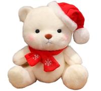 KUKUShining Peluche A Forma Di Orsacchiotto, Carino Con Cappello Da Babbo Natale Peluche Soffici Bambole For Regali Di Natale For Bambini E Fidanzate(Scarf)