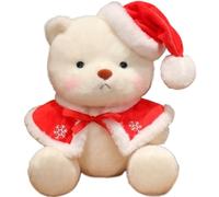 KUKUShining Peluche A Forma Di Orsacchiotto, Carino Con Cappello Da Babbo Natale Peluche Soffici Bambole For Regali Di Natale For Bambini E Fidanzate(Cape)