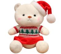 KUKUShining Peluche A Forma Di Orsacchiotto, Carino Con Cappello Da Babbo Natale Peluche Soffici Bambole For Regali Di Natale For Bambini E Fidanzate(Women)