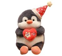 KUKUShining Peluche A Forma Di Pinguino, Simpatico Giocattolo Pinguini Di Peluche Con Cuore Cuscino Da Abbracciare Regalo for San Valentino(25cm/9.8in)