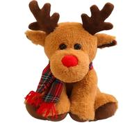 KUKUShining Peluche A Forma Di Renna Di Natale, Morbido Peluche A Forma Di Bambola Simpatico Cuscino Peloso Regalo For Bambini(Dark Brown)