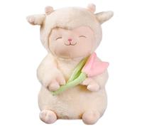 KUKUShining Peluche Di Agnello, Morbido E Sorridente Peluche A Forma Di Pecora Con Cuscino Tulipano Ideale Come Regalo Di San Valentino(40cm/15.7in)