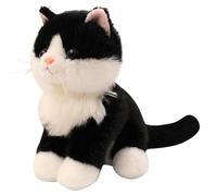 KUKUShining Peluche Di Gatto, Simpatico Animaletto Di Peluche A Forma Di Gattino Morbido Cuscino Kawaii Regalo Per La Decorazione Della Stanza(Black)