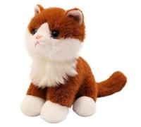 KUKUShining Peluche Di Gatto, Simpatico Animaletto Di Peluche A Forma Di Gattino Morbido Cuscino Kawaii Regalo Per La Decorazione Della Stanza(Brown)