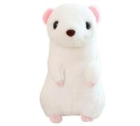 KUKUShining Peluche Donnola, Cartone Animato Donnola Dalla Coda Corta Peluche Soffice E Kawaii Per Gli Amanti Della Fauna Selvatica(White,40cm/15.7in)