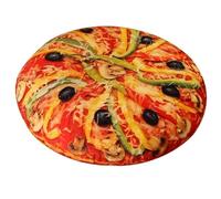 KUKUShining Pizza Di Peluche, Cuscino Morbido Imbottito A Forma Di Pizza Realistico Giocattolo Di Peluche Rotondo Per Feste Decorazioni Per La Casa(Pepper,40cm/15.7in)