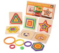 KUKUTrue® Montessori Giocattoli 1 2 3 Anni Giochi Da 1 Anno Puzzle Legno Da 1 Anno Arcobaleno Legno Regalo 1 3 Anni Bambini Ragazzo Ragazza
