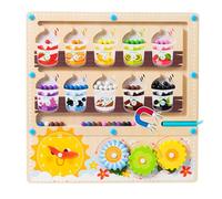 KUKUTrue® Montessori Giocattolo 2 3 4 5 6, Labirinto Magnetico, Giochi da 2 Anni, Giocattoli in Legno da 2 Anni, Abilità Motorie Fini, Regalo 2 3 4 5 6 Bambini Ragazzi Ragazze