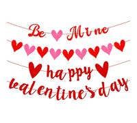 KUKUTrue Set di decorazioni da appendere per San Valentino, 4 cuori rossi e rosa, decorazioni romantiche per stanze e feste, essenziali per spazi pieni di amore