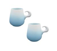 KUKUUU 2 tazze da caffè in ceramica per tè e caffè, regali per la casa (blu)