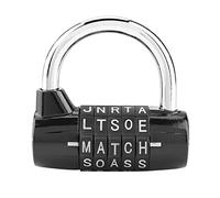 Kukyller 2 PCS Locker Gym Locker Locker, Lock Password Locklock in lega pesante in 3 lettere per la custodia del gate della cassetta degli attrezzi sportivi per la palestra (Nero)
