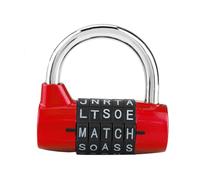 Kukyller 2 PCS Locker Gym Locker Locker, Lock Password Locklock in lega pesante in 3 lettere per la custodia del gate della cassetta degli attrezzi sportivi per la palestra (Rosso)