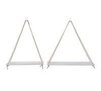 Kukyller 2 PZ Scaffale da Parete in Legno Scaffali da Appendere a Parete Altalena Appesa Scaffali da Parete in Corda per Piante Portavasi da Fiori Scaffale per Piante Appeso per (Colore del legno)