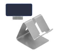 Kukyller 2PCS Cell Phone Stand, Desktop Phone Holder Portable Cellphone Holder Aluminum Alloy Tablet Stand Desk Accessories for Smarphones Tablets (Silver)