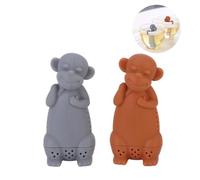 Kukyller 2pcs Filtro del filtro da tè per tè sciolto, silicone simpatico fumetto di scimmie infuser per la casa cafe hotel