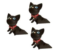 Kukyller 3 pezzi Simpatici Fermaporta Turchia, a forma di animale, decorazione per il pavimento della casa e dell'ufficio (gatto nero)