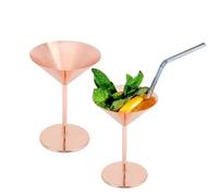 Kukyller Calice in vetro da cocktail in oro rosa, bicchiere di vino in acciaio inossidabile per sidecar di champagne manhattan